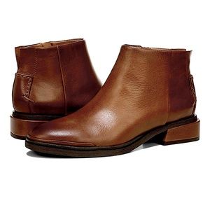 Genuine Leather Franco Sarto Ankle Bootie NEW On Trend. In Box Saddle Brown Sz11